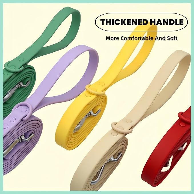 Dog Collar and Leash Set, Durable Waterproof Dog Leashes Collars, 5 Length Setting Adjustable Dog Collars for Large Medium Small Dogs (Mint Green, S)