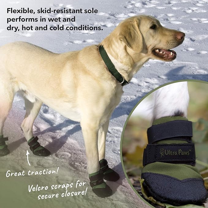 Durable Dog Paw Protector|Dog Boots|Dog Shoes|Green Light Duty Heat Water Resistant Dog Booties for hot Pavement for Small Dogs (Size 3)
