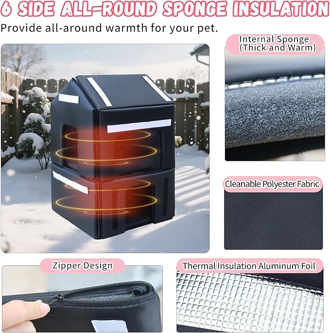 Plastic Outdoor Cat House - Cat House for Outside with Insulated Liner for Winter，100% Weatherproof Cat Houses for with Escape Door, Feral Cat Shelter for Porch Barns Strays