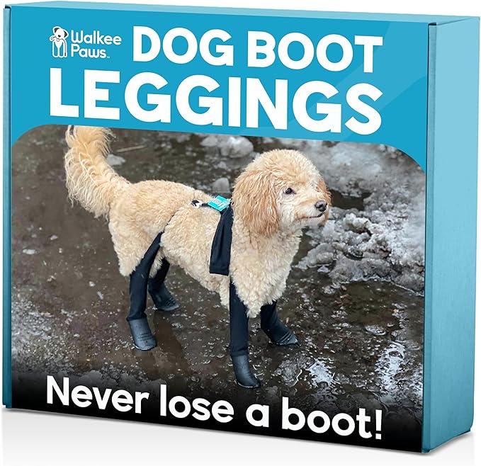 100% Waterproof Dog Boots Connected to Leggings so They Stay on. Easy-On Paw Protectors with an Adjustable fit. Snow & Rain, Anti-Slip Traction, Adjustable Fit, Machine-Washable (Black, XS Short)
