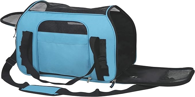 EliteField Soft Pet Carrier (3 Year Warranty, Airline Approved) Soft Sided Dog Puppy Cat Carrier Travel Bag (X-Large: 21" L x 12" W x 13" H, Sky Blue)