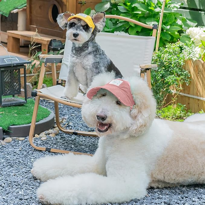 Pet Dog Baseball Cap, Cat Hat, Cat Dog Sun Cap with Ear Holes, Adjustable Puppy Outdoor Sun Hat (Pink, Small)