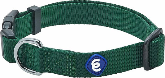 Blueberry Pet Essentials Matching Dog Collar | Adjustable Classic Solid Color Nylon Dog Collars for Dogs | Verdant Green Dog Collar for Dogs