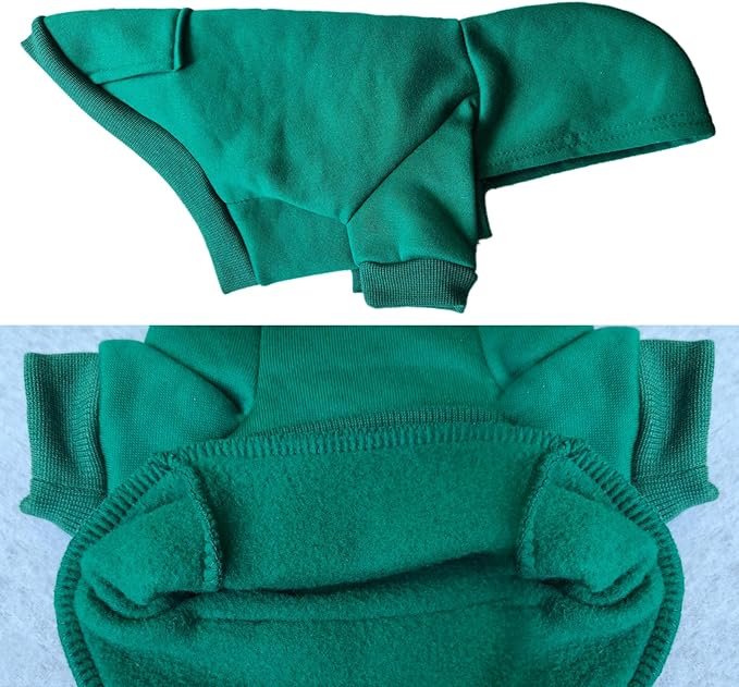 Jecikelon Winter Dog Hoodie Sweatshirts with Pockets Warm Dog Clothes for Small Dogs Chihuahua Coat Clothing Puppy Cat Custume (Green, Large)