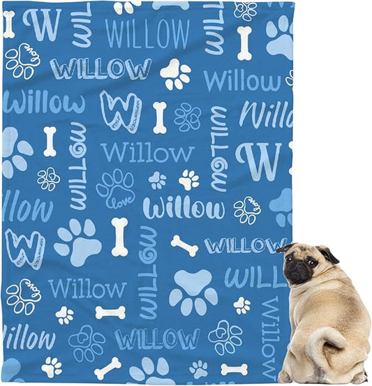 Personalized Pet Blanket,Custom Pet Blanket with Name Photo,Puppy Blanket Gift for Dogs Cats Lovers Mom Dad,Soft Cozy Fleece Throw for Bed Sofa Travel Small 50"x40"