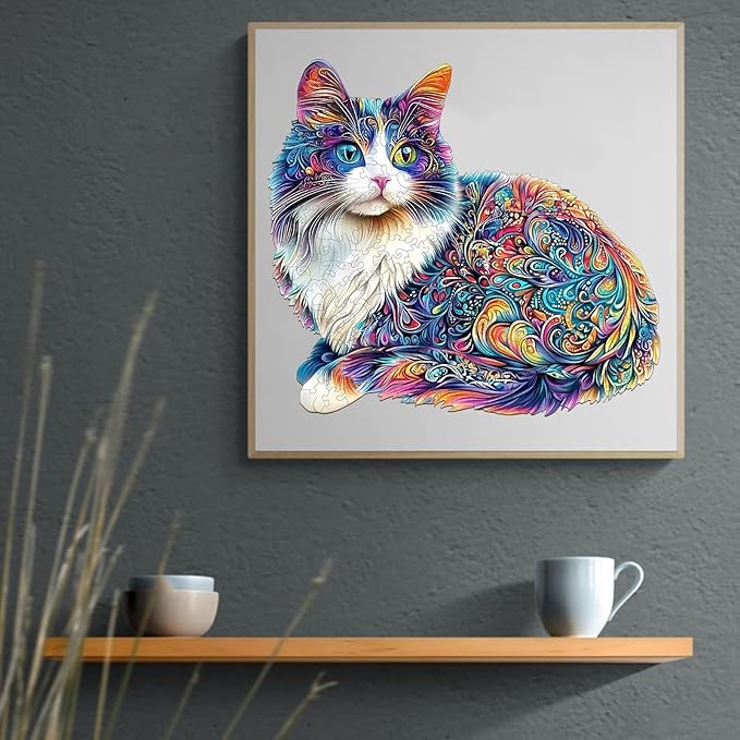 Lazy Cute Cat Puzzles Adults Gifts Wooden 175 Pieces 11.4 * 10.4in