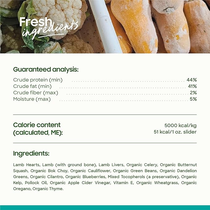 smallbatch Pets Freeze Dried Raw Dog Food, Lamb Recipe, 25 oz, Organic High Protein Dog Food, Grain Free, Made in The USA, Humanely Raised Meat, Single Protein, for Picky Eaters, Hydrate & Serve