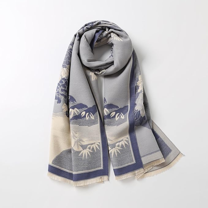 Jeelow Womens Pashmina Shawl Wrap Scarf - Elegant Dressy Evening Poncho Cape for Formal and Wedding Outfits