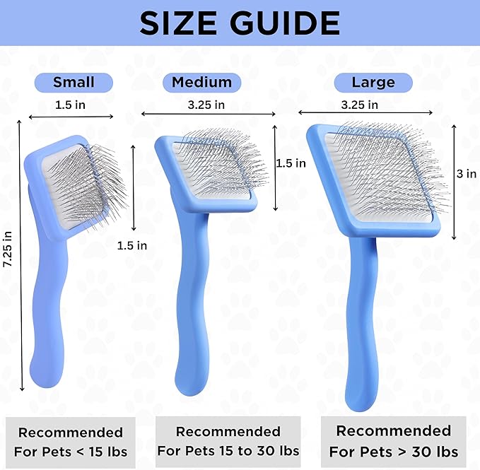 We Love Doodles Dog Slicker Brush for Grooming Pet Hair - Best Brushes For Poodle & Golden Doodle - Long Haired Brush For Dogs - Goldendoodle Long Pin Brush For Dematting (Small)