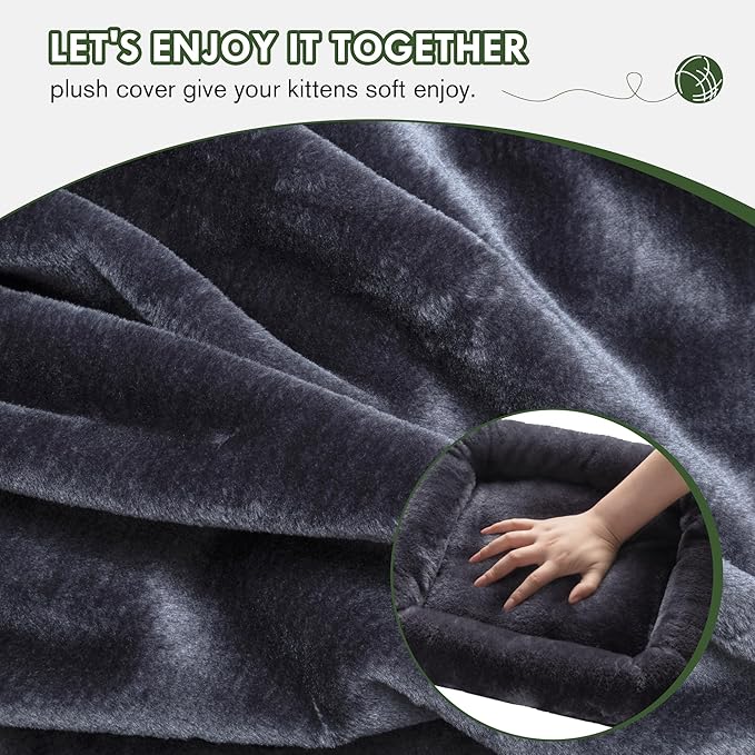 MUTICOR 81 inches Multi-Level Tall Cat Tree Tower for Indoor Kitties/Large Climbing Tree House for Big Feline/Condo/Sisal Scratching Posts/Plush Perches Platforms/Basket Hammock/Dark Grey