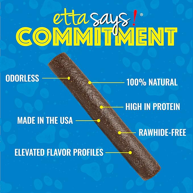 etta says! Deluxe Crunchy Dog Chews 7” Chicken - All Natural, Long-Lasting Chews - Made in The USA (20 Count Pack of 1)
