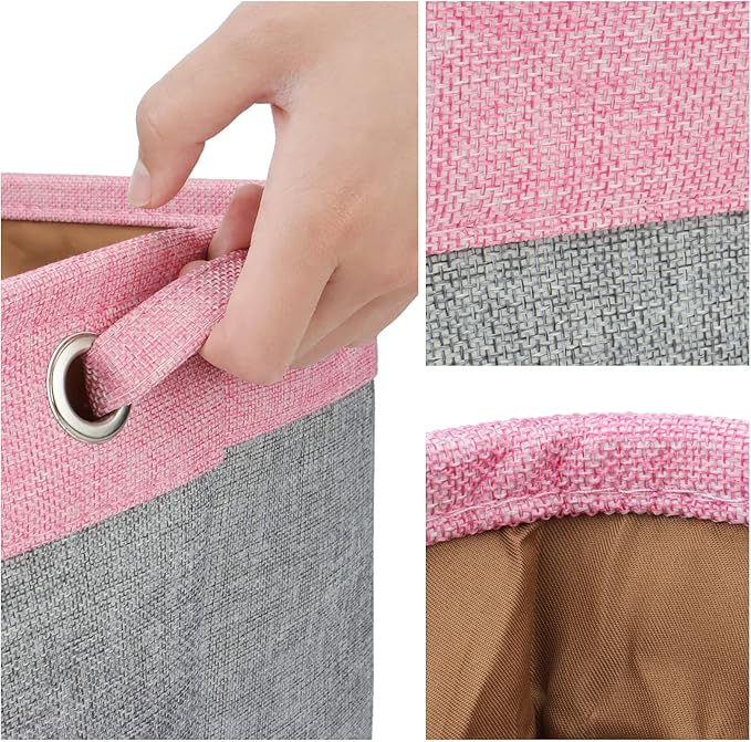 Personalized Dog Toy Bin , Foldable Dog Toy Basket Storage with Handles , Customized Name and Paw Print Pet Toy Box for Organizing Food Clothes Blanket and Pets Accessories(Black Gray)