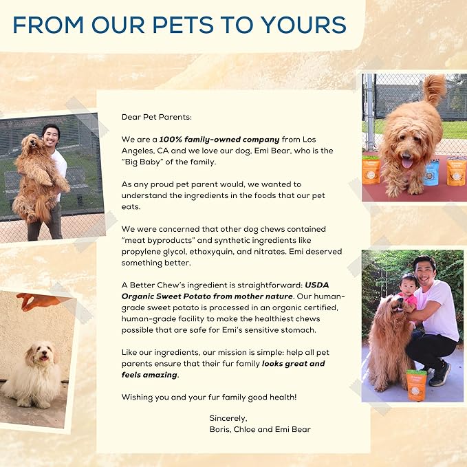 A Better Treat – Organic Sweet Potato Dog Treats, Single Ingredient, Dehydrated | Natural, Healthy, Long Lasting Chew, Diabetic Friendly | Sourced and Made in The USA