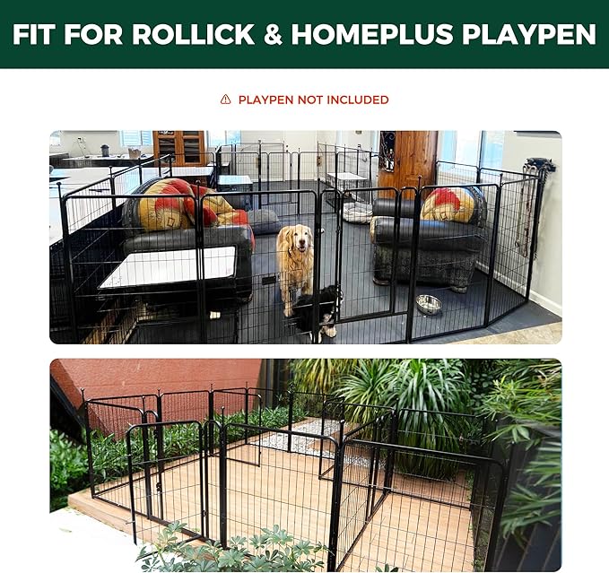 FXW Playpen Connector (Pack of 2), Playpen Accessories Only for FXW Dog Playpen, Designed for 32" Height FXW Homeplus/Rollick/Instant Playpen (Playpen Not Included), Black│Patent Pending