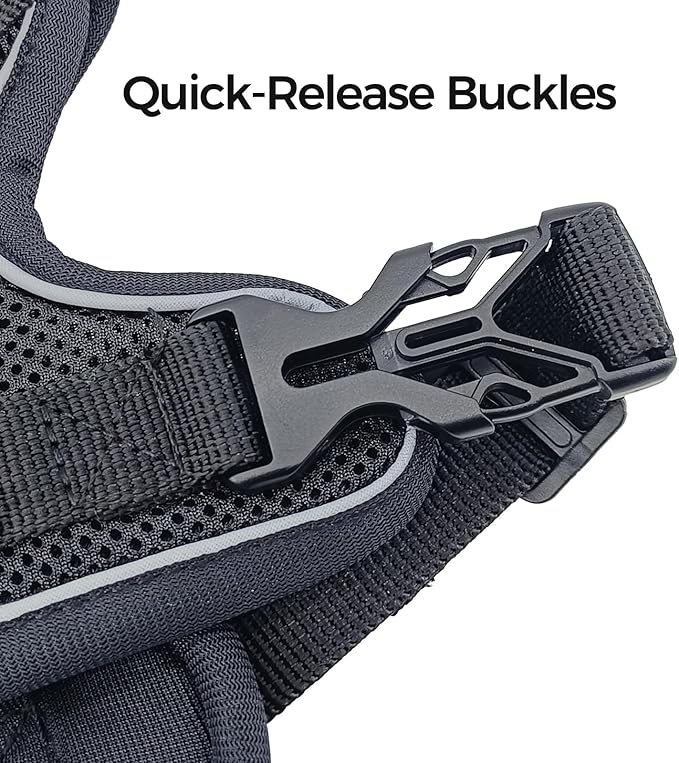 Cat Harness and Leash Set Escape Proof Tactical Small Kitten Harness Emotional Support Cat Vest, Black, S