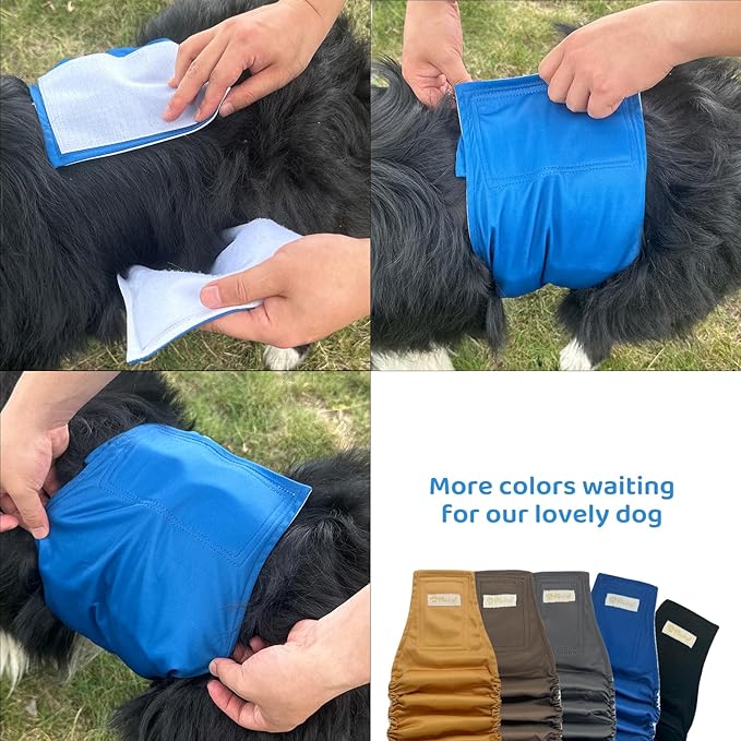 Male Dog Diapers Reusable High Absorbing Belly Bands for Male Dogs Washable Boy Dog Diaper 5 Pack (XXL, 21” - 27” Waist)