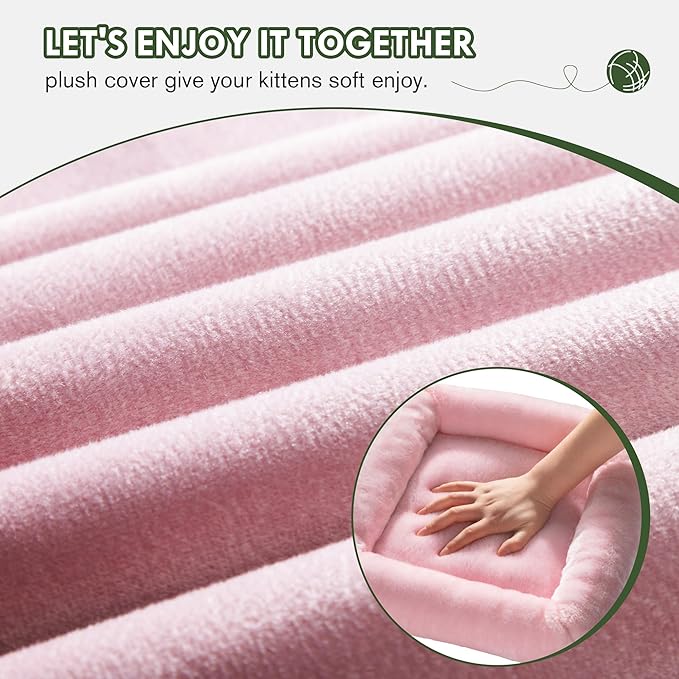 MUTICOR 81 inches Multi-Level Tall Cat Tree Tower for Indoor Kitties/Large Climbing Tree House for Big Feline/Condo/Sisal Scratching Posts/Plush Perches Platforms/Basket Hammock/Pink