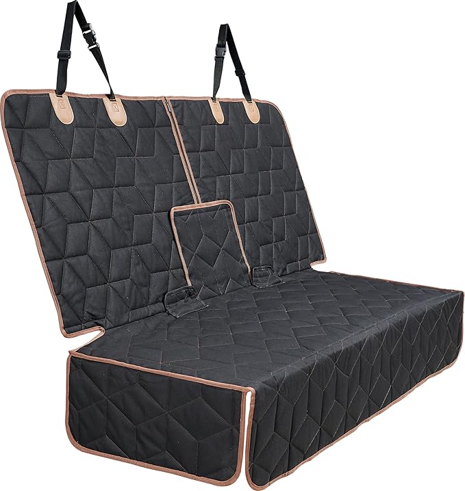 Dog Car Seat Cover for Back Seat, Heavy-Duty Non-Slip Waterproof Car Bench Protector for Pets,Compatible with Middle Armrests ，Dog Seat Cover Universal for Cars Trucks and SUVs