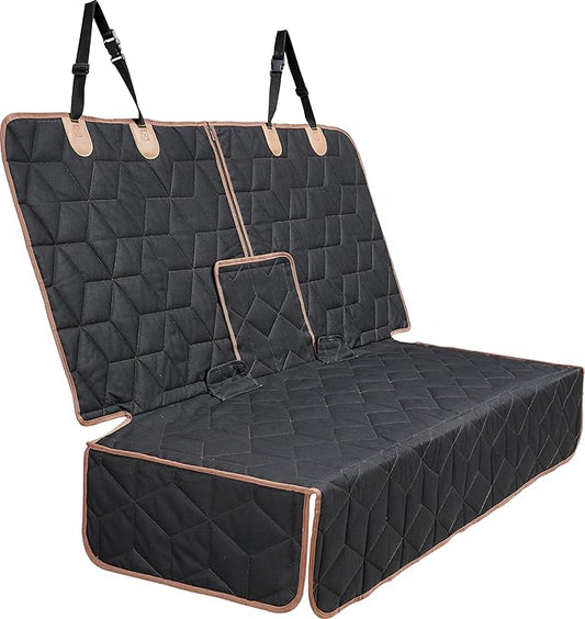 Dog Car Seat Cover for Back Seat, Heavy-Duty Non-Slip Waterproof Car Bench Protector for Pets,Compatible with Middle Armrests ，Dog Seat Cover Universal for Cars Trucks and SUVs