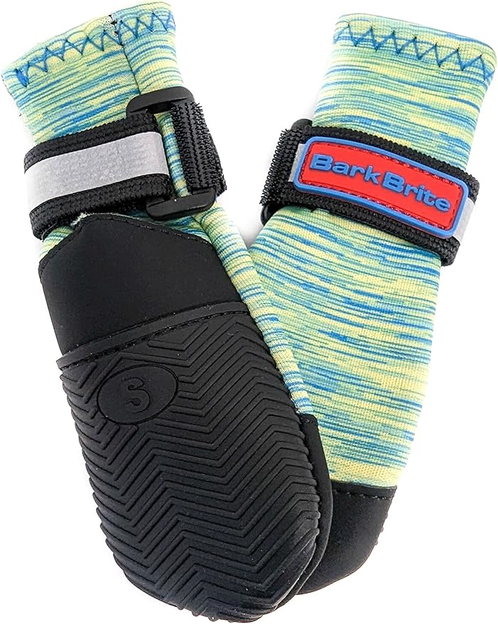 All Weather Neoprene Paw Protector Dog Boots with Reflective Straps in 5 Sizes! (Turquoise Small)