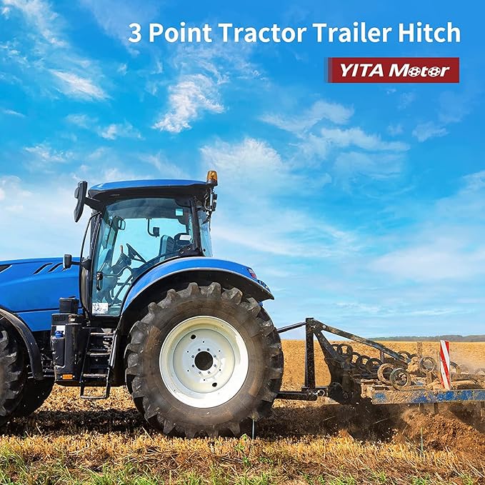 YITAMOTOR 3 Point Trailer Hitch with 2" Receiver for Category 1, 3 Pt Tractor Quick Hitch Drawbar Adapter for Kubota, John Deere, BX, LM25H, WLM Tractor, NorTrac, Yanmar, Kioti, Cat