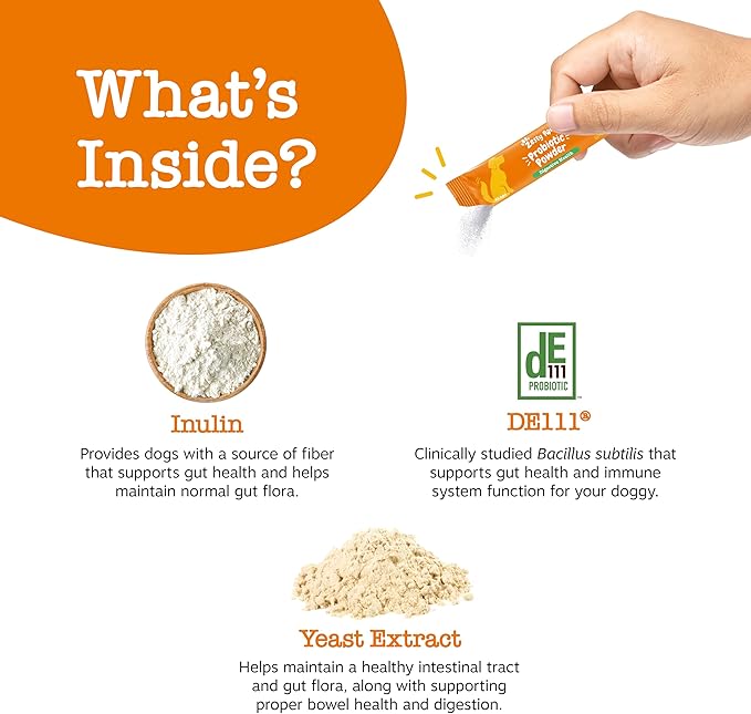 Zesty Paws Probiotics for Dogs - Powder Meal Topper for Digestive, Immune System Support - Premium DE111 Dog Probiotics for Digestive Health - Inulin Fiber & Yeast Extract - Pumpkin Flavor - 30 Ct