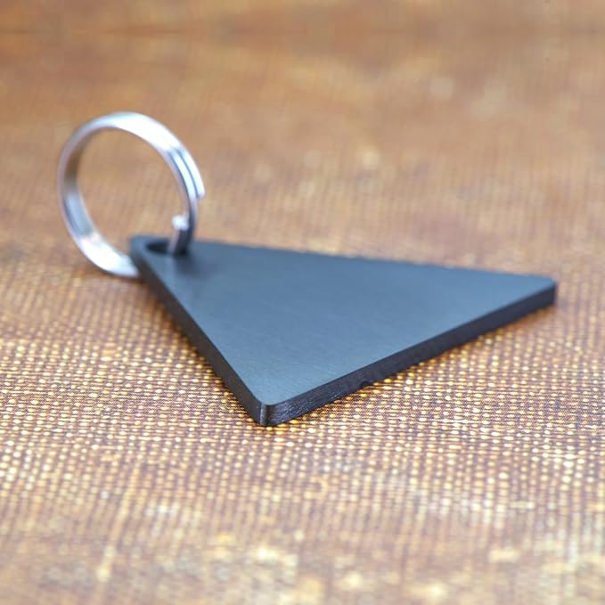 Ultra Joys Personalized Cat Collar Name Tag Small Pet ID Tags for Cats - Customized Mini Cute Dog Cat ID Tag - Bothside Engravable Lightweight Durable Stainless Steel - Triangle Tag in Black
