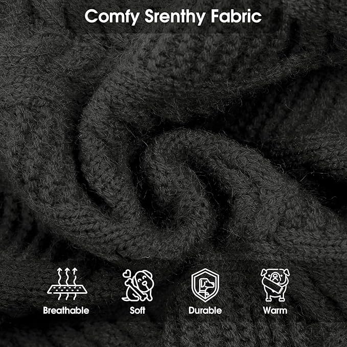 ASENKU XXXL Dog Sweater,Big Dog Sweaters for Extra Large Dogs Girl Boy, Pullover Turtleneck Knitted Sweatershirt Pet Winter Apparel for Doberman,Great Dane (Grey, 3XL)