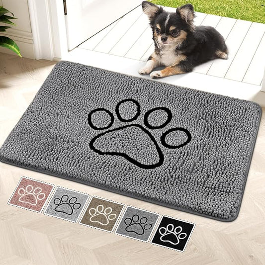 Super Absorbent Dog Door Mat, 30"*20“ Anti Slip Mat for Muddy Paws, Pet Rugs for Dirty Paws Washable That Absorbs Moisture and Dirt, for Dog Cage and Pet Resting Carpet