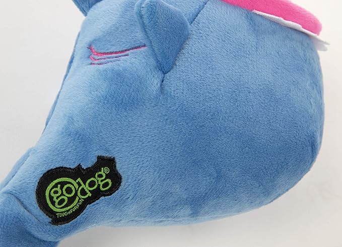 goDog Action Plush Shark Animated Squeaky Dog Toy with Chew Guard Technology, Durable Fabric and Wiggling Tail & Squeaker for Active Play, Blue, One Size