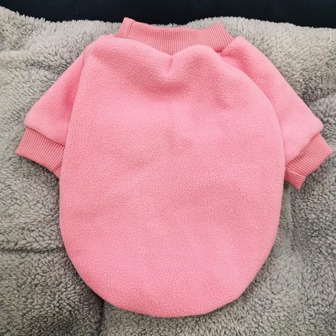 Idepet Dog Fleece Sweater - Soft Puppy & Cat Pullover Sweatshirt - Warm Winter Shirt (Small, Pink)