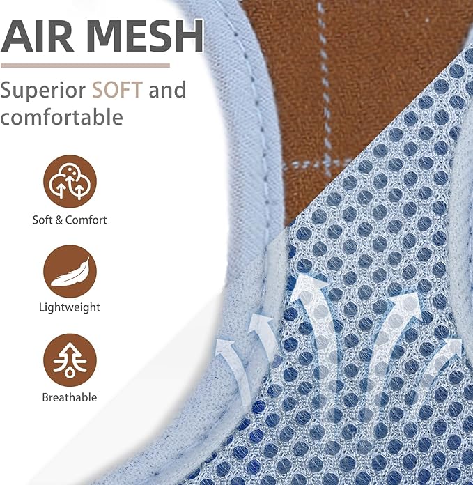 PUPTECK Adjustable Dog Harness Collar and Leash Set Step in No Pull Pet Harness for Small Medium Dogs Puppy and Cats Outdoor Walking Running, Soft Mesh Padded Reflective Vest Harnesses, BlueBrown L