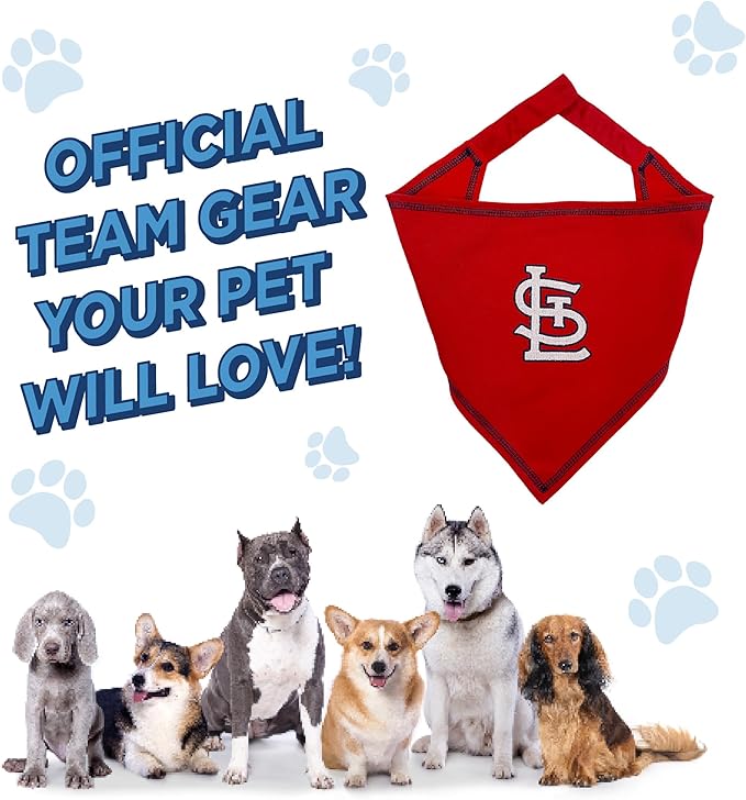 Pets First MLB ST. Louis Cardinals TIE Bandana, Large/X-Large. Dog Bandana Scarf Bib for Pet Cat Dog. The Ultimate Game-Day, Party Bandanna, Birthday Event