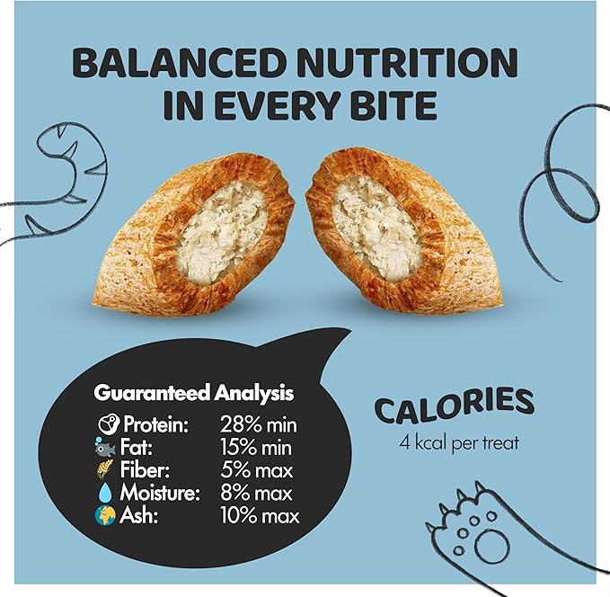 Crunchy Cat Treats – Dual‐Texture Crunch & Creamy Soft Feline Snack Bites for All Life Stages, Great for Training Treat Value Bags (1 Pound, Tuna)