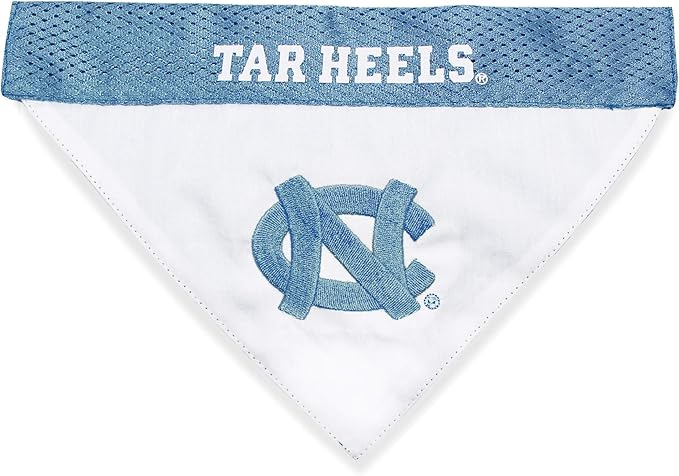 Pets First NCAA Reversible Bandana. North Carolina Tar Heels Sports Fan Pet Bandana Large/X-Large, Home & Away!