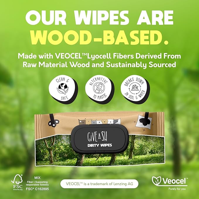 Lick-Safe Pet Wipes for Dogs & Cats - Vet-Approved & Hypoallergenic - Cleans Mud, Odors & Dander - Wipes for Paws, Face & Butt - 10% to Charity - Earth-Friendly & Unscented Cat Cleaning - Pack of 100