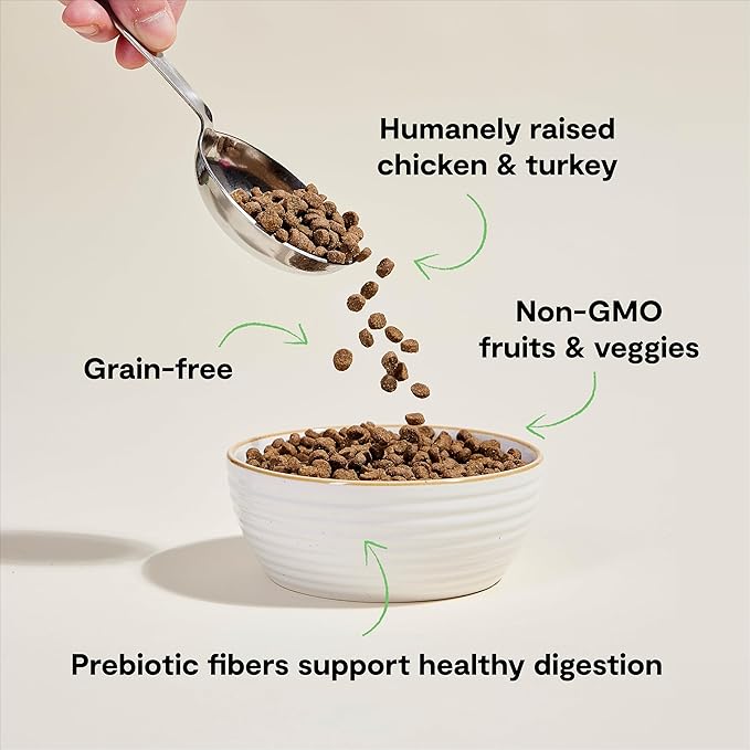 Open Farm, Grain Free Dry Cat Food, High-Protein Kibble for a Complete & Balanced Diet, Non-GMO Fruits & Vegetables, Prebiotic Fibers to Support Digestion, Homestead Turkey & Chicken Recipe, 8lb Bag