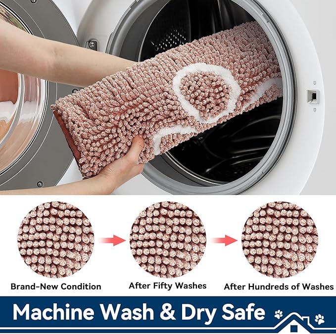 Super Absorbent Dog Door Mat, 36"*24“ Anti Slip Mat for Muddy Paws, Pet Rugs for Dirty Paws Washable That Absorbs Moisture and Dirt, for Dog Cage and Pet Resting Carpet