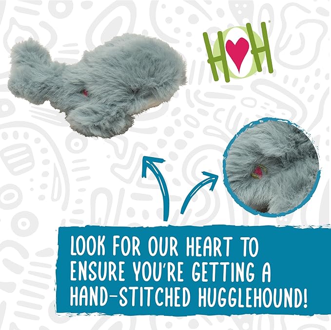 HuggleHounds Wee Huggles Plush Dog Toy - Dog Stuffed Animal Toy, Squeaky Puppy Plush for Small and Medium Sized Dogs, Durable Plushes to Keep Them Busy - Mobie Whales (Pack of 3)