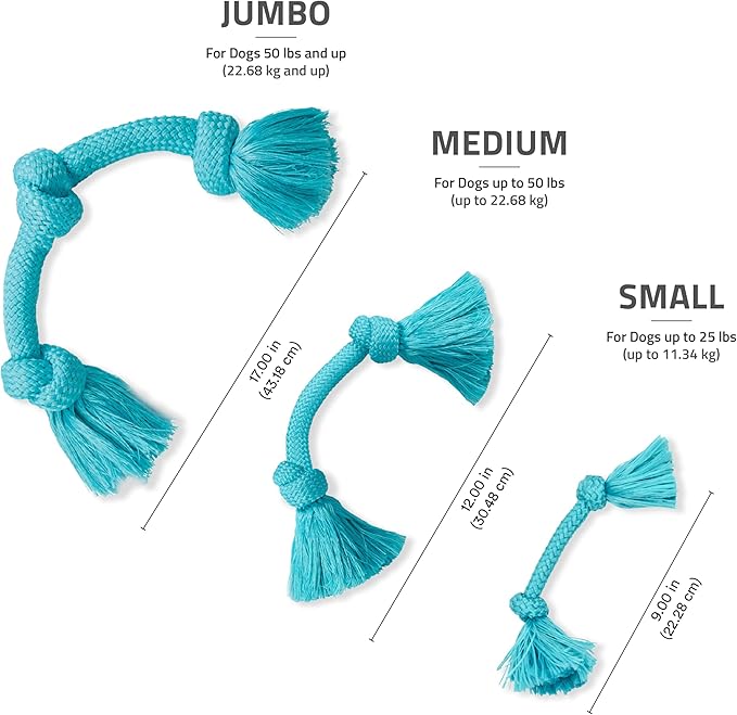 Playology Dog Toys | Dri-Tech Rope Toy Tug of War Rope for Aggressive Chewers | Medium Peanut Butter Scented Toy - Easy to Clean and Made from Non Toxic Materials