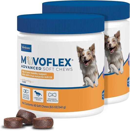 MOVOFLEX Advanced Soft Chews Hip and Joint Support Supplement for Medium Dogs 120 Count by Virbac