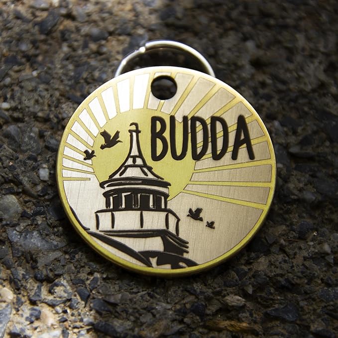 Double Colors Personalized Dog Tag, Custom Dog ID Tags Engraved for Pets, Double Sided Deep Engraved pet tag, Cute Cat Name Tag, Unique Cat & Dog Collar Charm