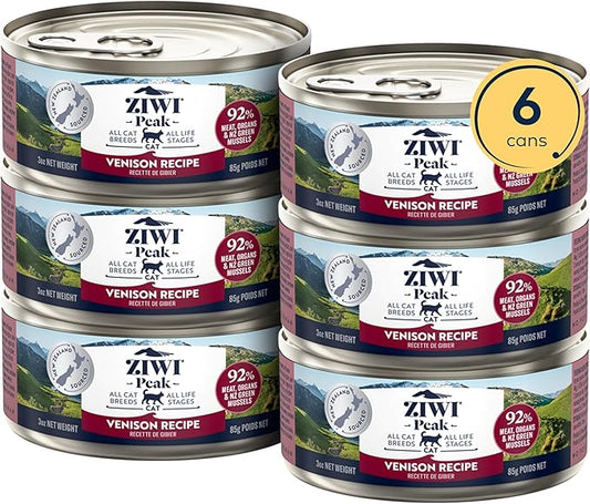 ZIWI Peak Wet Cat Food – All Natural, High Protein, Grain Free, Limited Ingredient, with Superfoods (Venison, Case of 6, 3oz Cans)