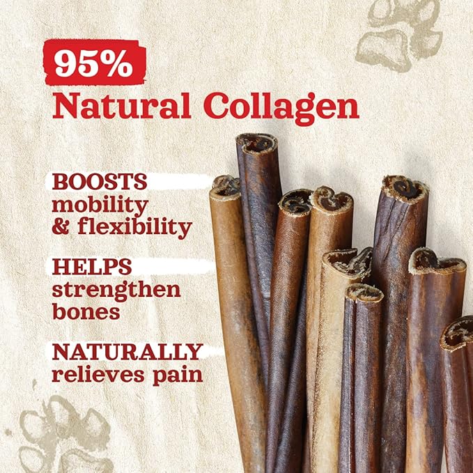 Natural Farm Collagen Sticks (6 Inch, 15 Pack). Odor-Free, 95% Natural Collagen Dog Chews, Supports Healthy Joints, Skin & Coat - Best Rawhide Alternative for Small & Medium Dogs