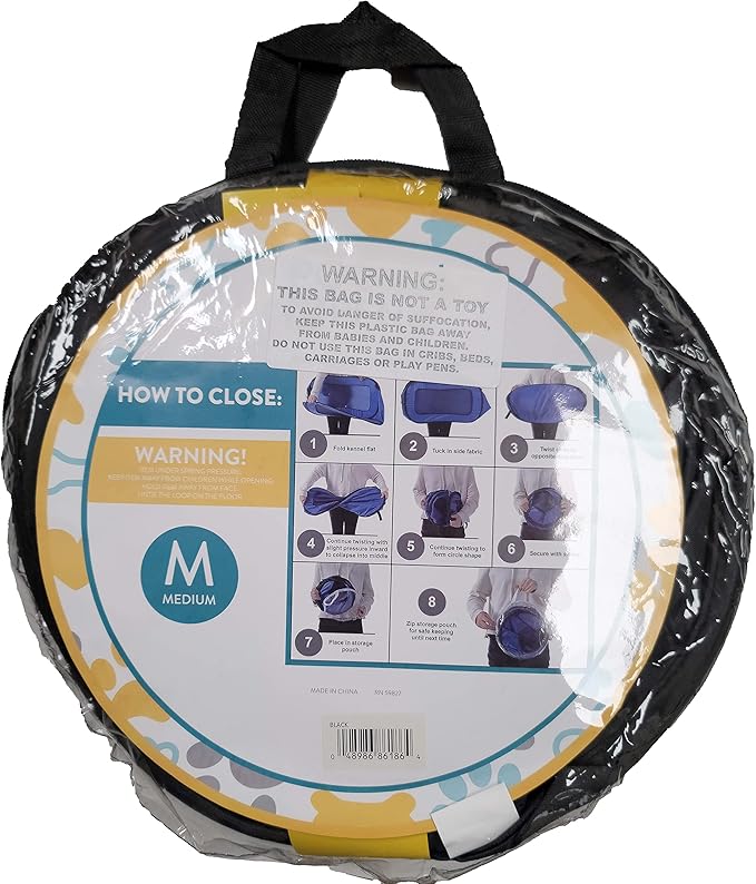 Beatrice Home Fashions Portable, Collapsible, Pop Up Kennel Travel Cat and Dog Crate, 36" L x 22" W x 22" H, Blue