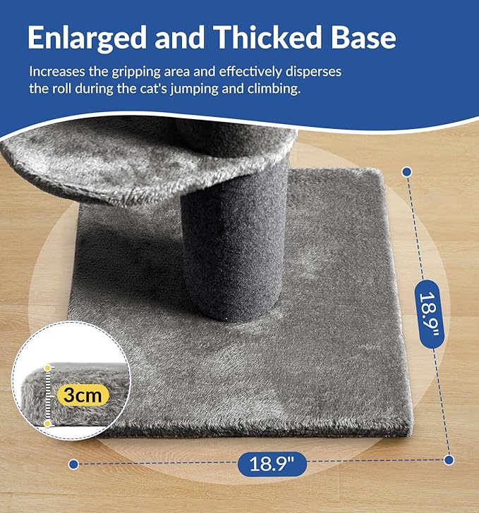 Cat Craft Cat Scratching Post with Bed Carpet Scratching Post with Perch Cat Pole for Indoor Cats Cat Tree Tower, Dark Grey