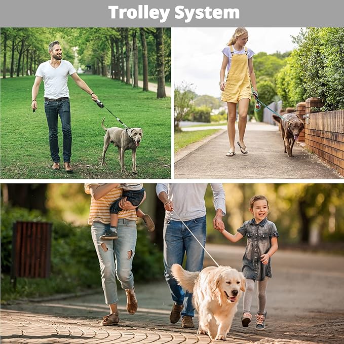 Long Dog Leash 15 FT: Heavy Duty Rope Leashes for Dogs Training with Swivel Lockable Hook Reflective Threads Bungee and Padded Handle - Dog Lead for Large Small Medium Dogs Outside Walking Hiking Grey