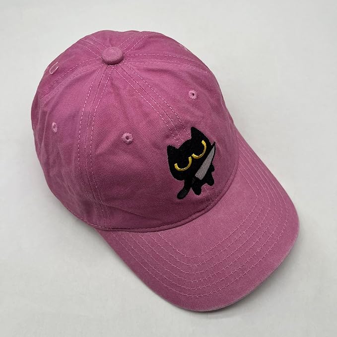 Black Cat Hat,Ragdoll Cat Embroidered Adjustable Cotton Baseball Cap for Men Women,Gifts for Cat Lovers