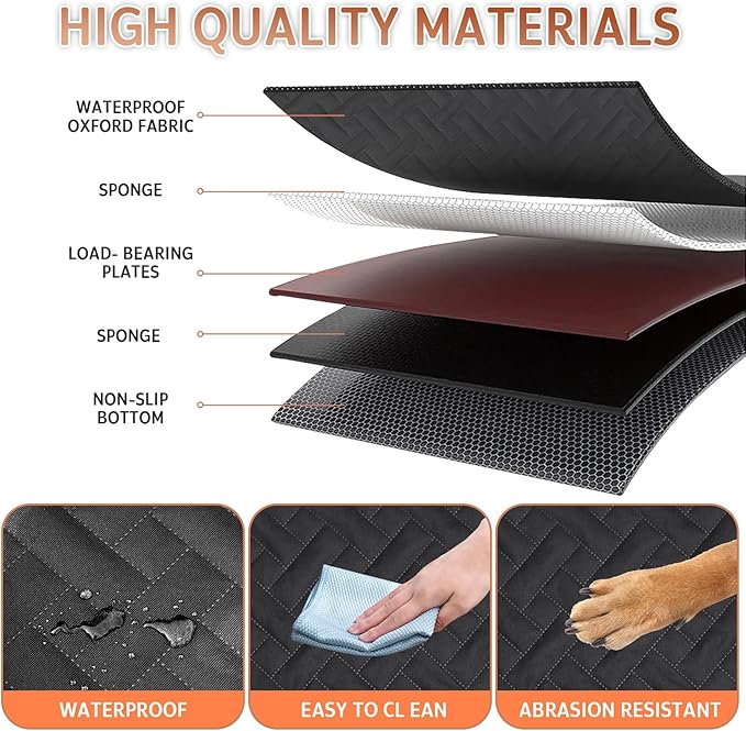 Back Seat Extender for Dogs,Dog Car Seat Cover for Back Seat,Hard Bottom Dog Bed for Car with Mesh Window,100% Waterproof and 600D Oxford Scratch-Resistant Backseat Car Seat for Cars Trucks and Suv