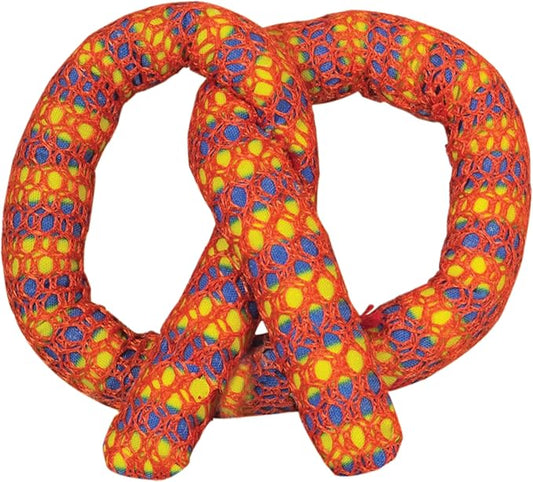 Catstages Plaque Away Pretzel Cat Toy – Interactive Catnip Dental Chew Toy to Help Clean Teeth, Fun for Play and Chewing, Orange